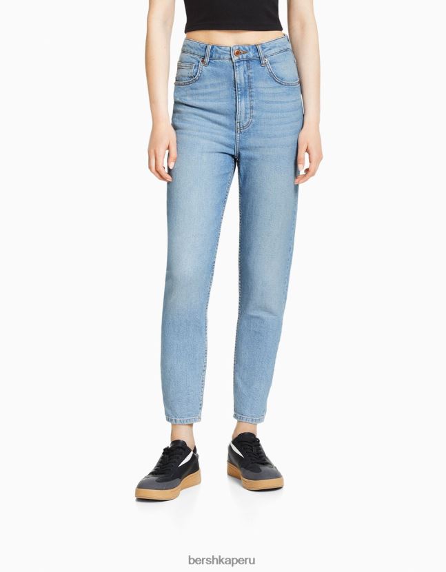 azul claro Bershka unisexo vaqueros mom slim de corte cómodo 806J6B3920
