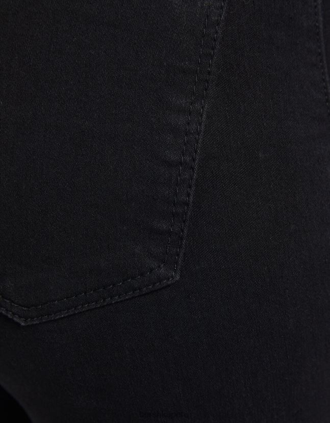 negro Bershka unisexo leggins de mezclilla con tiro superalto 806J6B3936