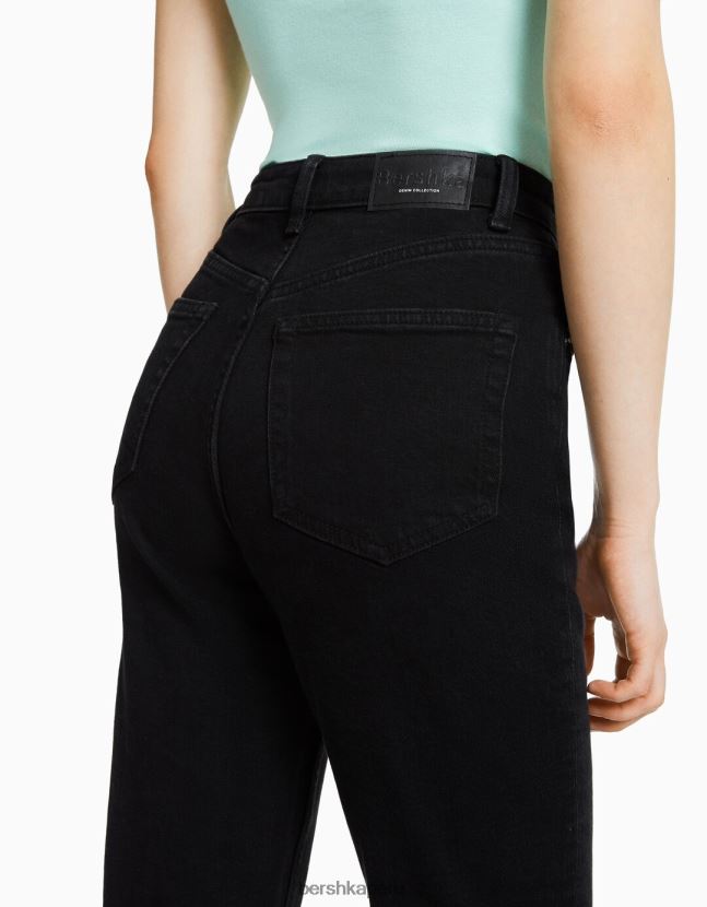 negro Bershka unisexo vaqueros mom slim de corte cómodo 806J6B3921