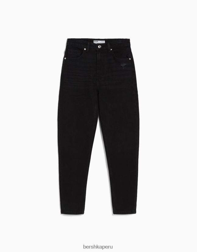 negro Bershka unisexo vaqueros mom slim de corte cómodo 806J6B3921