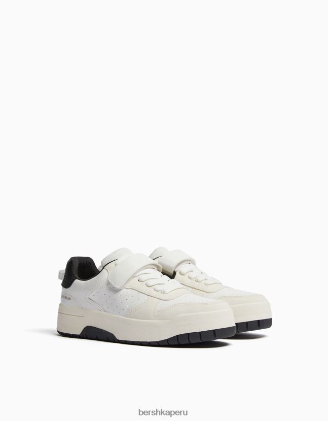 blanco Bershka unisexo zapatillas brogue con detalle de correa 806J6B4195