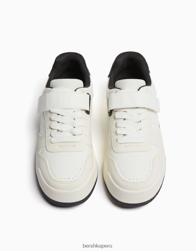 blanco Bershka unisexo zapatillas brogue con detalle de correa 806J6B4195