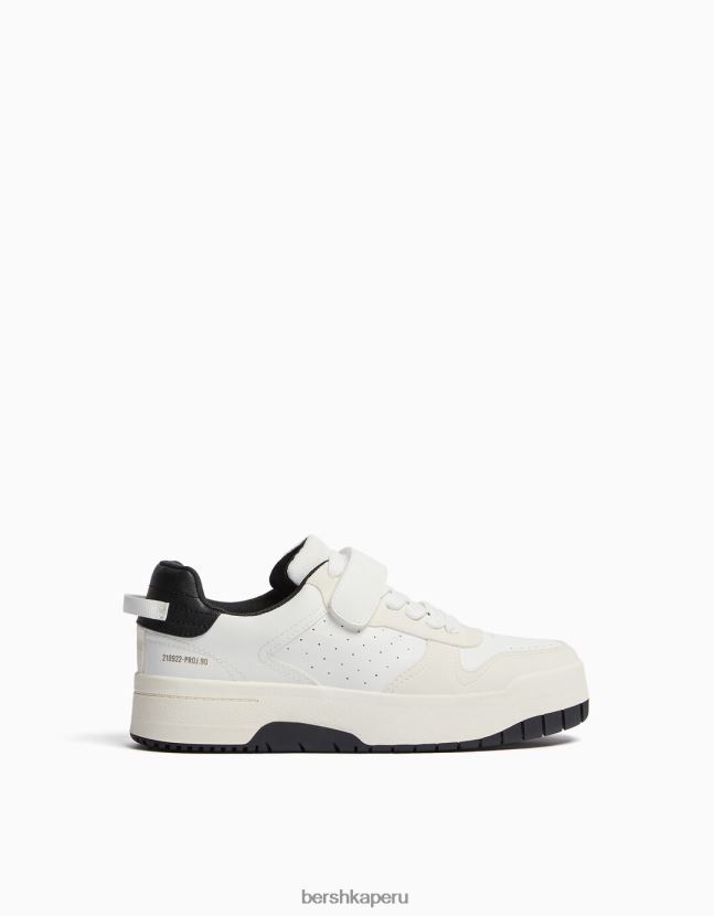 blanco Bershka unisexo zapatillas brogue con detalle de correa 806J6B4195