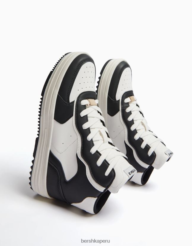 multicolor Bershka unisexo tenis altos en contraste 806J6B4182