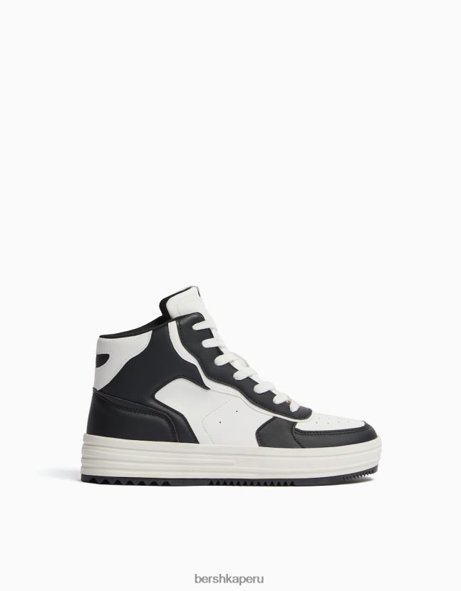 multicolor Bershka unisexo tenis altos en contraste 806J6B4182