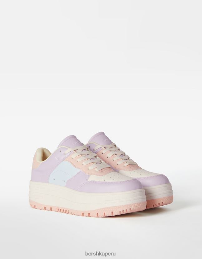 multicolor Bershka unisexo tenis con plataforma en contraste 806J6B4174