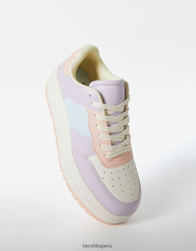 multicolor Bershka unisexo tenis con plataforma en contraste 806J6B4174