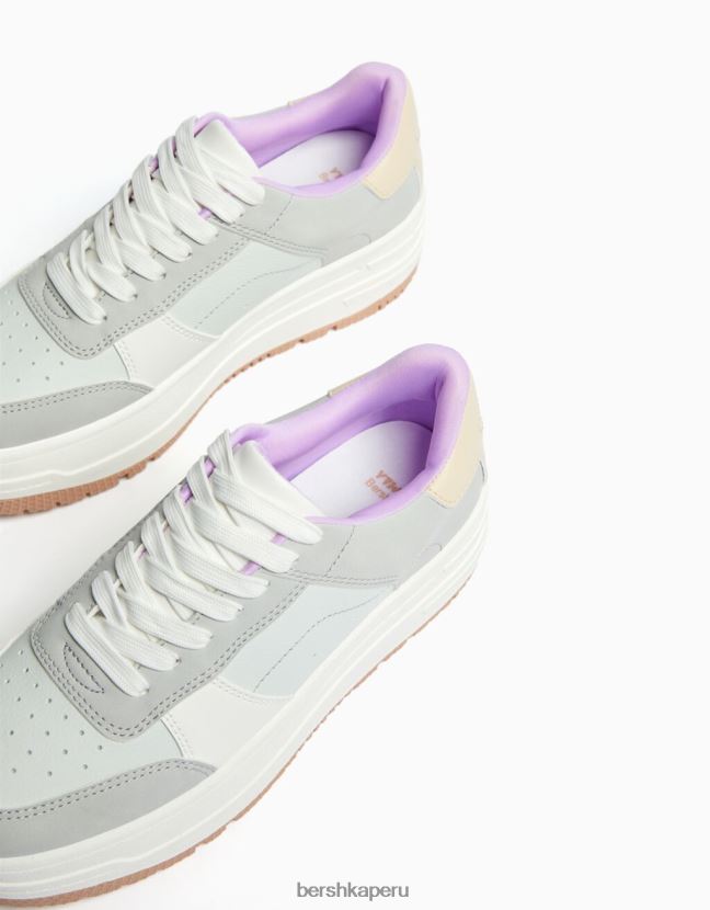 multicolor Bershka unisexo tenis con plataforma en contraste 806J6B4177