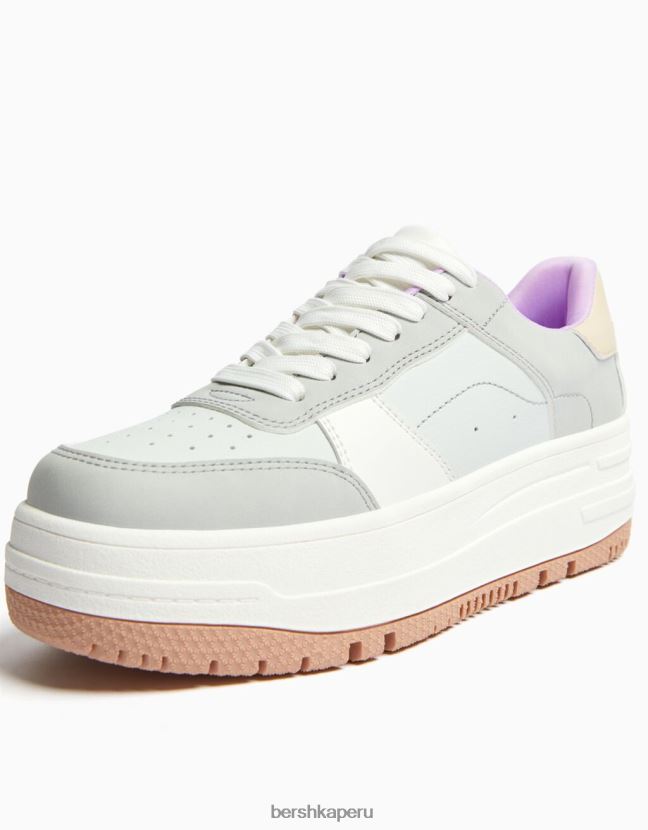 multicolor Bershka unisexo tenis con plataforma en contraste 806J6B4177