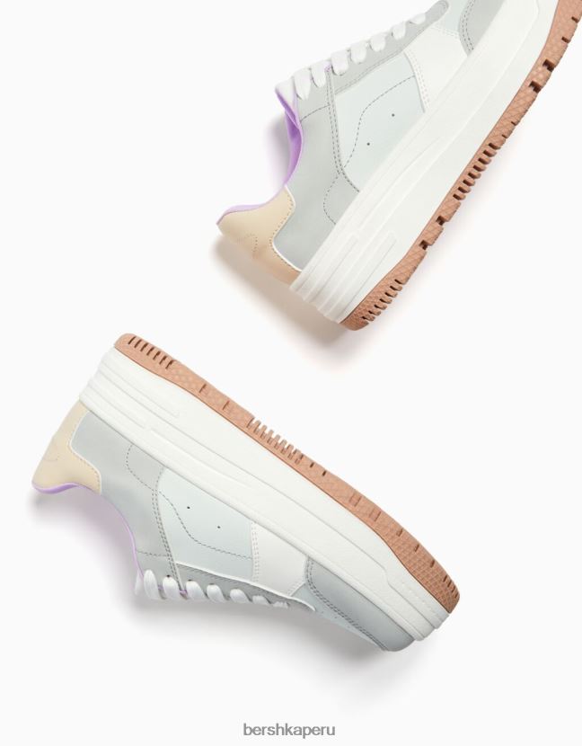 multicolor Bershka unisexo tenis con plataforma en contraste 806J6B4177
