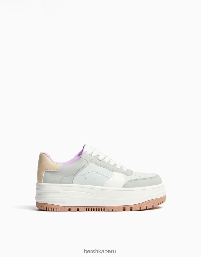 multicolor Bershka unisexo tenis con plataforma en contraste 806J6B4177