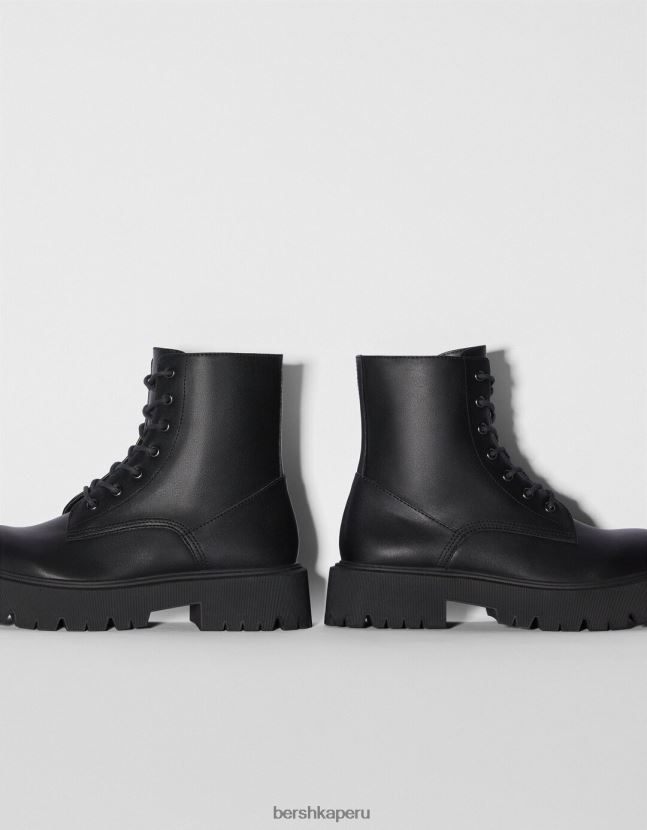 negro Bershka unisexo botines planos con cordones 806J6B4196